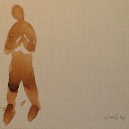 ohne Titel, 1998, Tusche auf Leinwand, ca. 20 x 15 cm